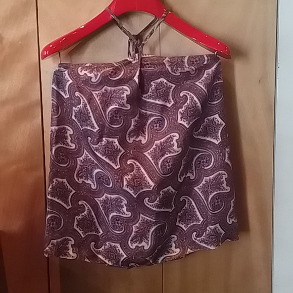 Theory Tops - Theory  halter style tank in bright paisley -size Large, 💯% silk. NWOT.